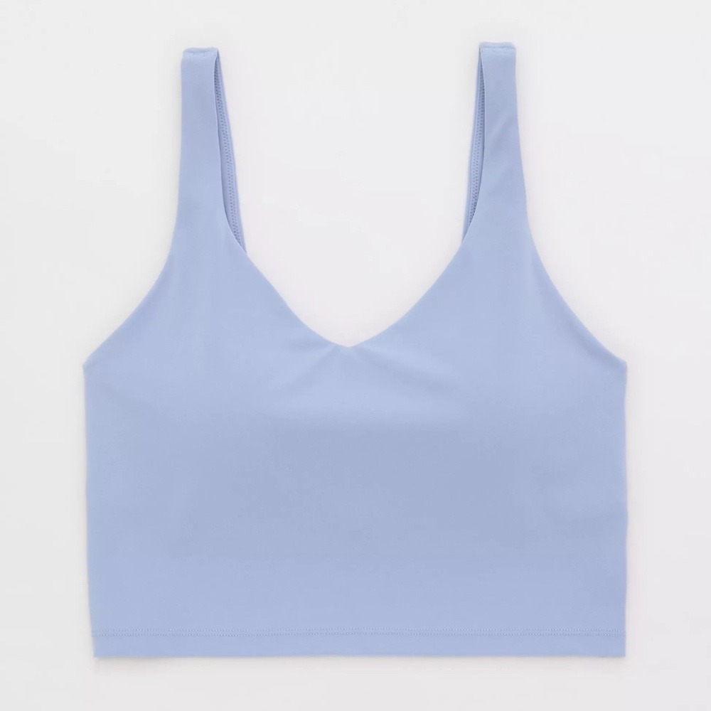NWT Offline by Aerie Real Me Low Key Longline Sports Bra Size M in Monaco Blue